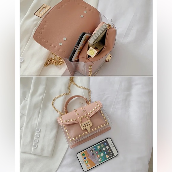 ALMOST GONE🔥 BLUE Luxury Rivet Decoration Jelly Candy Handbags Crossbody - Picture 5 of 11